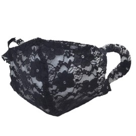 Kimono Moments skdspo0010-kimb03 Stretch Lace Mask, COOLMax, Absorbent, Quick Drying, For Summer, UV Protection, 3D Mask, Cool, Dry, 4 Colors, One Size Fits Most, Eco-Friendly, Stretch Material, 2. Black