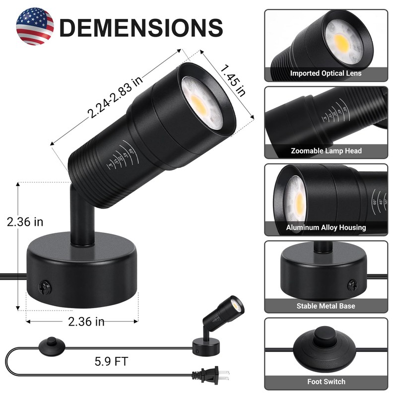 XINCLING Uplights Indoor, 10W LED Uplighting & Spot Lights with
