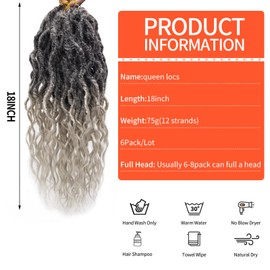 Faux Locs Crochet Hair For Women Soft Locs 18 Inch Goddess Crochet Hair Curly Ends Dreadlocks Boho Style Synthetic Braiding Hair Extensions