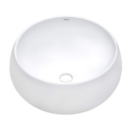 Ruvati 12 inch Bathroom Vessel Sink Round White Circular Above Counter Porcelain Ceramic - RVB0312
