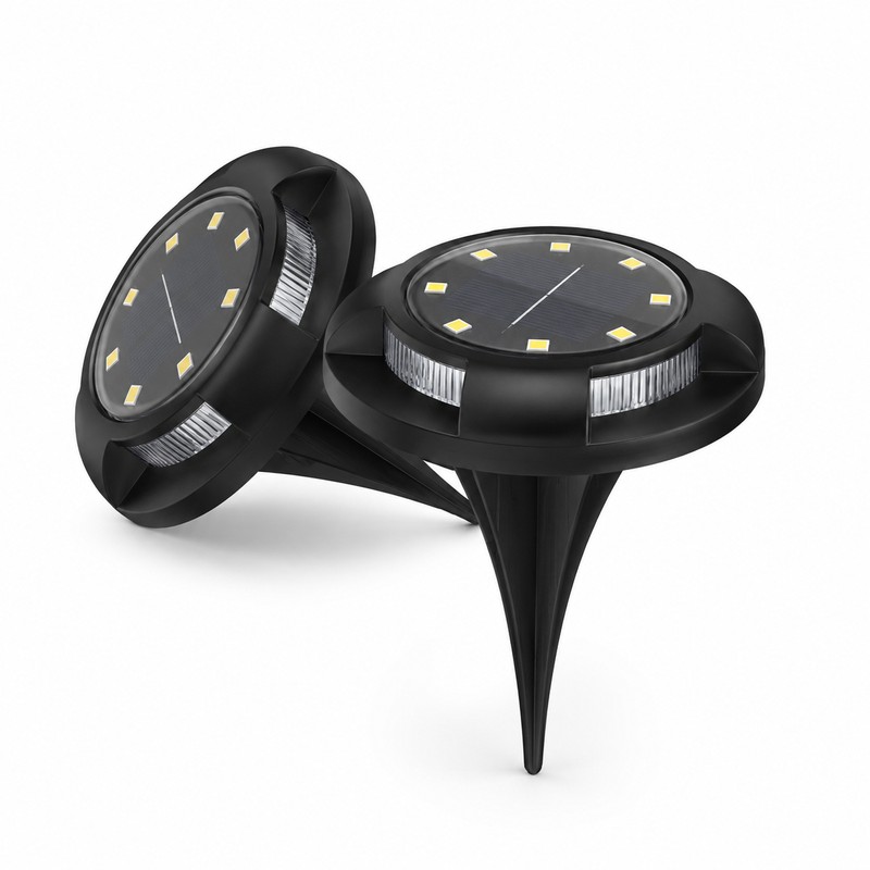 12-LED Solar Ground Lights for Outdoor Landscaping – IP65 Waterproof