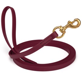 Viper K9 Biothane Working Dog Leash Waterproof Lead for Tracking Training Schutzhund Dog Sport & Search - Odor-Proof Long Line with Solid Brass Snap for Puppy Medium Large 5/8" x 10ft Merlot Burgundy