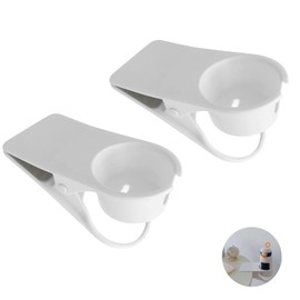 Pack of 2 Cup Holder Desk Side Clip, Drinking Cup Holder Clip, Cup Holder, Cup Clip, Drink Holder for Home, Office, Table, Desk, with Large Clip, for Water, Drinks, Coffee, Cup