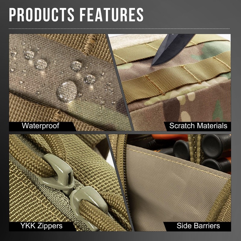 OneTigris MOLLE Pouch, Tactical Admin Pouch Belt EDC Tool Organizer