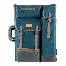 TRANSON Art Portfolio Case Artist Backpack Canvas Bag Large 26” x 19.5”, Turquoise Green, 26 Inch x 19.5 Inch, Backpack,simple