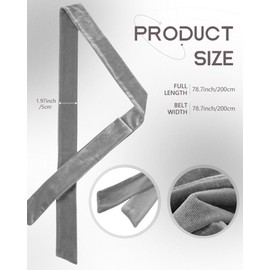 Geyoga Women Velvet Sash Belt Dress Sash Tie Waist Belt Skinny Neck Scarf Wedding Special Occasion Prom Formal(Silver)