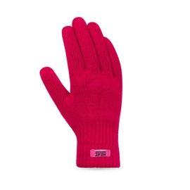GM Apparel Ladies Womens Winter Warm Thermal Gloves 2.3 Tog Double Insulated Knitted Soft Lined with Elastic Cuff Full Finger (Dark Pink)