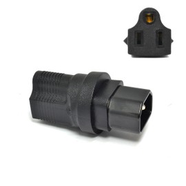 Ceptics IEC USA NEMA 5-15R to IEC 60320-C14 Adapter Plug - ETL Certified - Industrial Grade (IG-320),Black