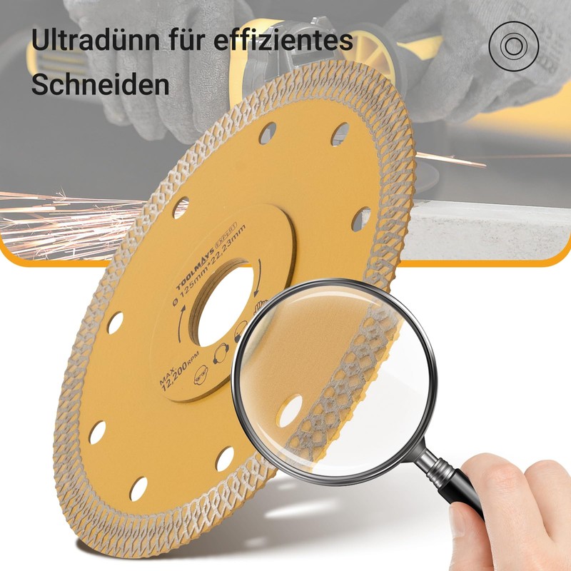 TOOLMAYS Diamond Cutting Discs 125 mm Diamond Disc for Tiles,