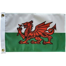 NWFlags Outdoor Heavy Small Wales Flag 1.5ft x 1ft 110d Knitted Polyester With 2 metal Eyelets Suitable for Flagpoles