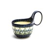 Polish Pottery Loop Handle Bowl - Blue Spring Daisy