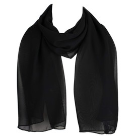 Hat To Socks Chiffon Scarf Sheer Wrap for Women Pack of 3 (Black)