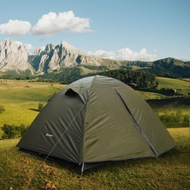 Backpacking Tent for Camping 2/3/4 Person Hiking Ultralight Tent for Waterproof Windproof Outdoor Tents Easy Setup Two Doors Double Layer Lightweight Instant Tents (Green, 4 Person)