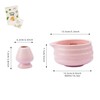 YumiPLUS 2pcs Matcha Bowl with Whisk Holder, Ceramic Pink Matcha