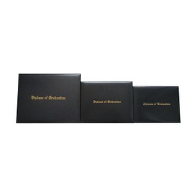 Diploma Cover 7x9 Smooth Imprinted "Diploma Of Graduation"Certificate Cover Grad Days Black
