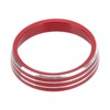 4pcs A/C Air Vent Knob Trims Rings Red Aluminum Alloy