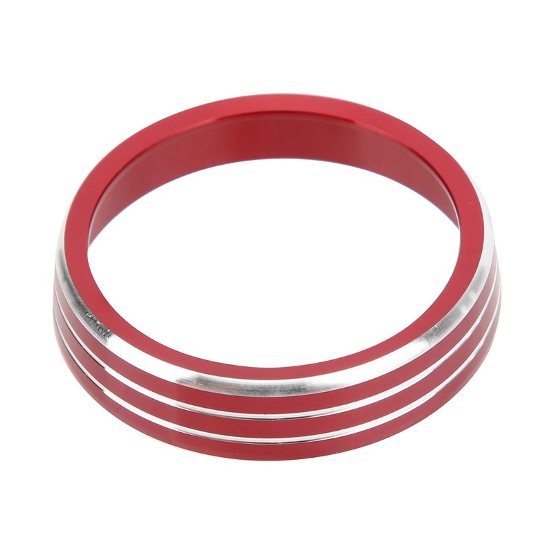 4pcs A/C Air Vent Knob Trims Rings Red Aluminum Alloy