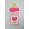 Baby Girl Bottle Bib Rattle Binkie Bib Die Cut Paper