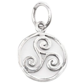 Windalf Irish Jewellery Pendant Diameter 1.2 cm Small Vintage Triskele Celtic Amulet Harmony Bohemia Silver Pendant 925 Sterling Silver, Fabric, No Gemstone