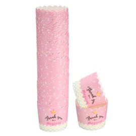 HARFINGTON 50Pcs Paper Baking Cups 6oz Greaseproof Disposable Bulk Cupcake Muffins Liners Cases Wrappers for Wedding Birthday Graduation, Crown Pattern