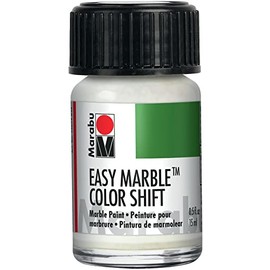 Marabu Easy Marble Paint - Glitter Blue-Green-Gold - Hydro Dipping Paint for Tumblers, Ceramic, Paper, Glass, and More - 15ml Bottle