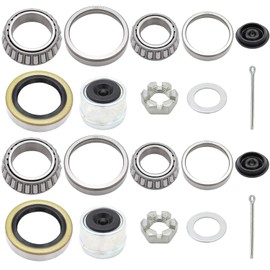 Boat Trailer Axle Hub Bearing Kit L68149 L44649 with 1.98'' Trailer Dust Covers,171255TB Grease Seals,Spindle Nuts,Cotter Pins, Axle Nuts Washers for #84 1-1/16'' to 1-3/8" 3500lb Spindle-2 Sets