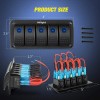 Nilight Aluminum Rocker Switch Panel Toggle Dash 5 Pin for