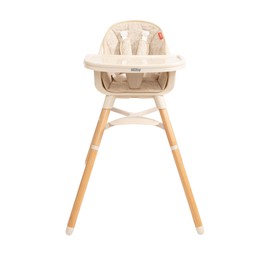 Nuby 4-in-1 Multi-Use High Chair – Convertible Baby to Toddler Seat, Feeding Booster & Youth Stool – Adjustable, Lightweight, Easy to Clean – Grows with Baby, 6+ Months to 3 Years, Up to 60 lbs, Beige
