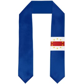 Cape Verde Flag Graduation Stole Satin Stole Scarf for Study Aboard International Students 72" Length