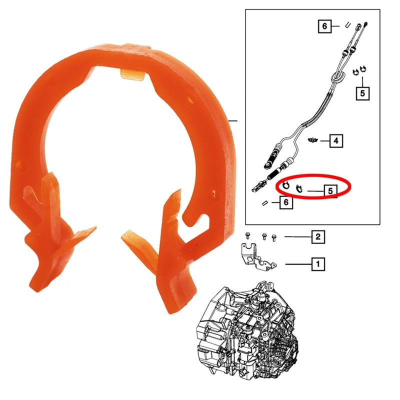 68018106AA Transfer Case Shift Cable Retainer Clip for Jeep Wrangler