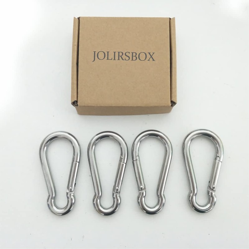 JOLIRSBOX Carabiner 316 Stainless Steel Spring Hook Carabiner Set (3.1
