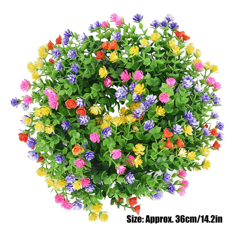 Flower Wreath Spring Babysbreath Faux Round Flower Wreath for Living