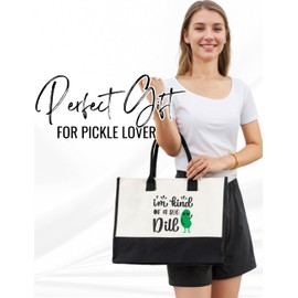 InnoBeta Pickle Gifts, Canvas Tote Bag with Top Zipper Closure and Shoulder Strap for Birthday, Christmas and Every Special Occasion-Flower