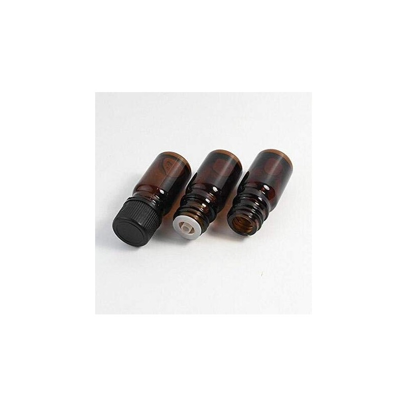6Pcs Amber Glass Essential Oil Bottles with Orifice Reducer and