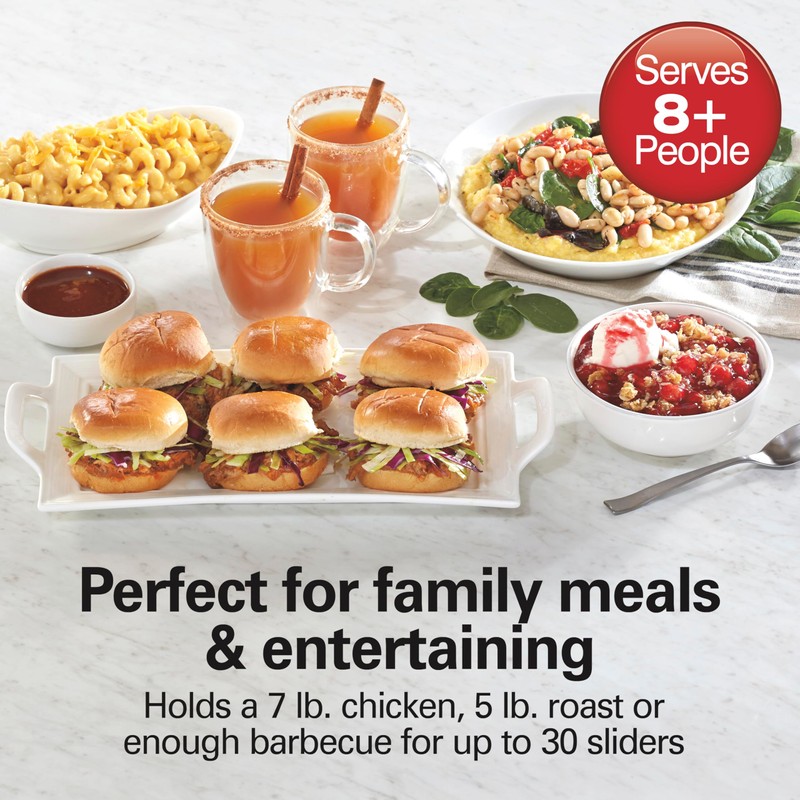 Hamilton Beach 7 Quart Slow Cooker with Space-Saving Folding Handles,