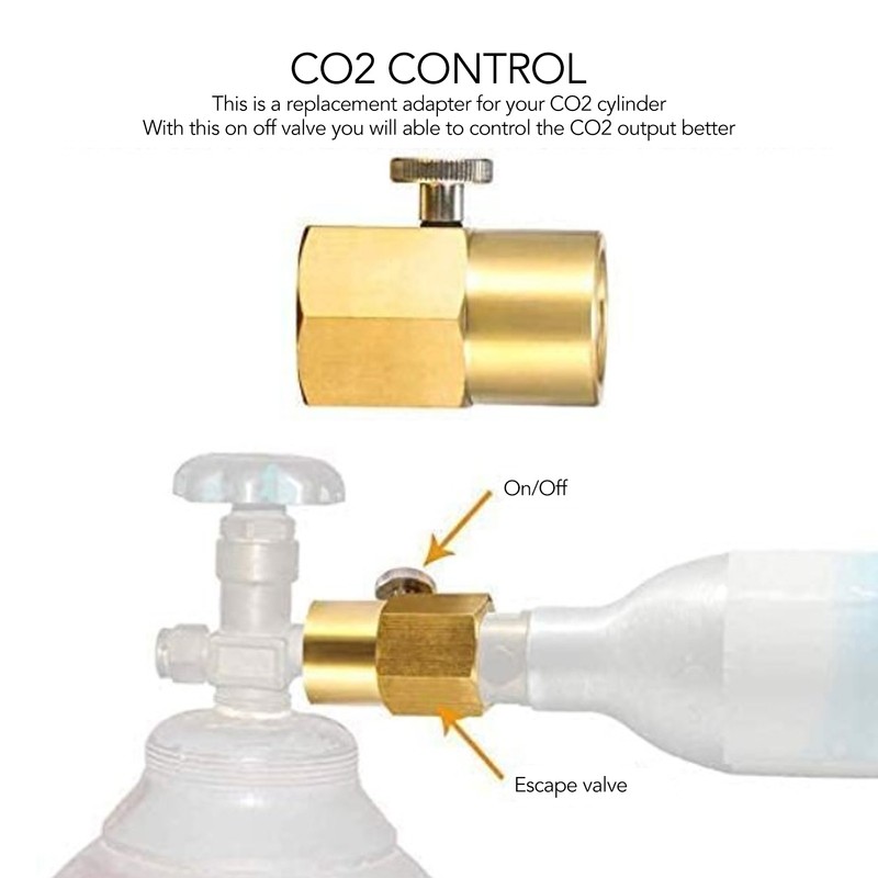 CO2 Cylinder Cartridge Adapter Household Soda Bottle Brass Refill Connector