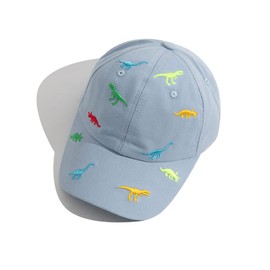 iNszkoos Children's Baseball Cap for Boys Girls Summer Dinosaur Embroidery Adjustable Sports Cap UV Protection Cotton Peaked Cap Baseball Cap for Children 2-6 Years, blue