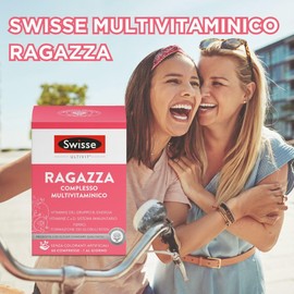 SWISSE Ultivit- Multivitaminico Ragazza con Zinco e Vitamine per Riduzione Stanchezza e Supporto Sistema Immunitario, Integratori con Ferro per Mantenere Funzione Cognitiva, Made in Italy 60 Compresse