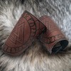 Viking Odin Rune Embossed Leather Bracers, Medieval PU Leather Bracers,