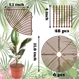 11.8 Inch Plant Pot Grid,6 Pack Plant Pot Soil Covers Protectors with 48 Stakes,Cat Pet Digging Stopper for Indoor Outdoor
