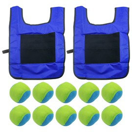 Hsthe Sea 12 PCS Dodgeball Game Set - 2 Piece Dodgeball Tag Vest With 10 Balls For Indoor And Outdoor Playground Games - Blue