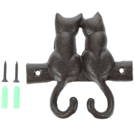 1 gancho de toalla de hierro estilo clásico decorativo para el hogar animal fundido colgador en forma de gato para colgar en el baño para ropa, ganchos de metal americano para bata, sombreros, llaves, chamarra de gato
