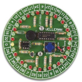 Velleman MK119-VP Roulette Kit, 37 LEDs, Requires 3 AA Batteries, 3.6" x 1.3" Size