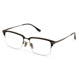 V.W.E. Men Aluminum Optical Frame Wide Fitment Reading Glasses with Titanium Temple Half Rimless 144MM Ti04 (Matte Black/Gunmetal, 1.00, x)