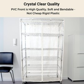 Formosa Covers Premium All Clear Wire Shelf Cover - Heavy-Duty Storage Solution for Wire Shelving Rack (36”Wx18”Dx72”H) - Waterproof PVC, Multi Zipper - Keep Your Space Clean and Organized