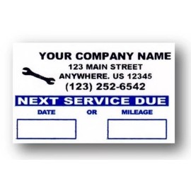 AutoShop Express 1000 Oil Change Reminder Stickers with Wrench Logo