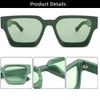WDZAYXC Vintage Rectangular Sunglasses for Women Men Chunky Rectangle Sunglasses