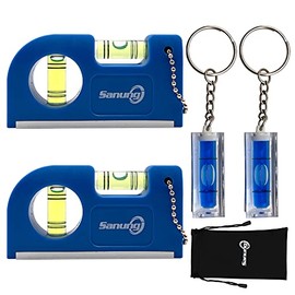 Sanung - 4 minivelines portátiles con base magnética, bolsillo pequeño, nivelador vertical horizontal con bolsa de almacenamiento para trípode de carpintería, reloj de pared