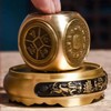 YUERVIEW Chinese Traditional Brass Feng Shui Energy Ornament, Six-Sided Auspicious
