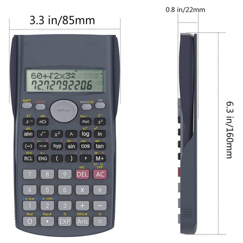 Helect 2-Line Engineering Scientific Calculator, Suitable for School and Business